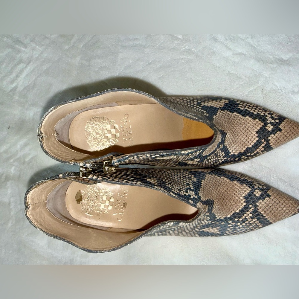 Vince Camuto Snakeskin Ankle Boots - Black and Cream - Picture 4 of 8